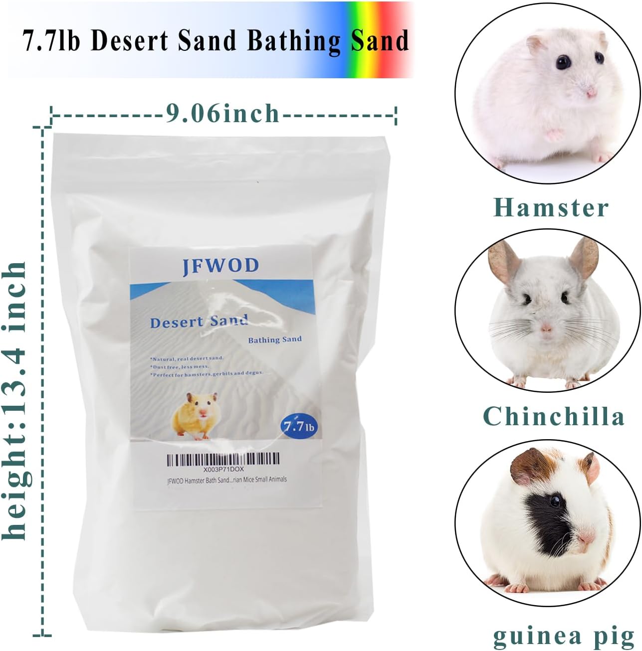 Hamster Bath Sand, 7.7lb Dust Free Desert Sand or Potty Litter Sand for Hamster Chinchillas Gerbil Syrian Mice Small Animals