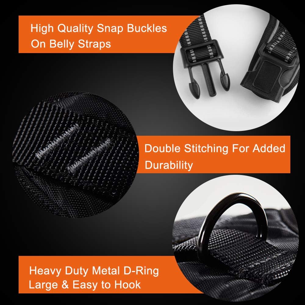 PHOEPET No Pull Dog Harnesses for Small Puppies Reflective Adjustable Front Clip Vest with 2 Metal Leash Attachment Hooks Soft Handle(XS, Pink)