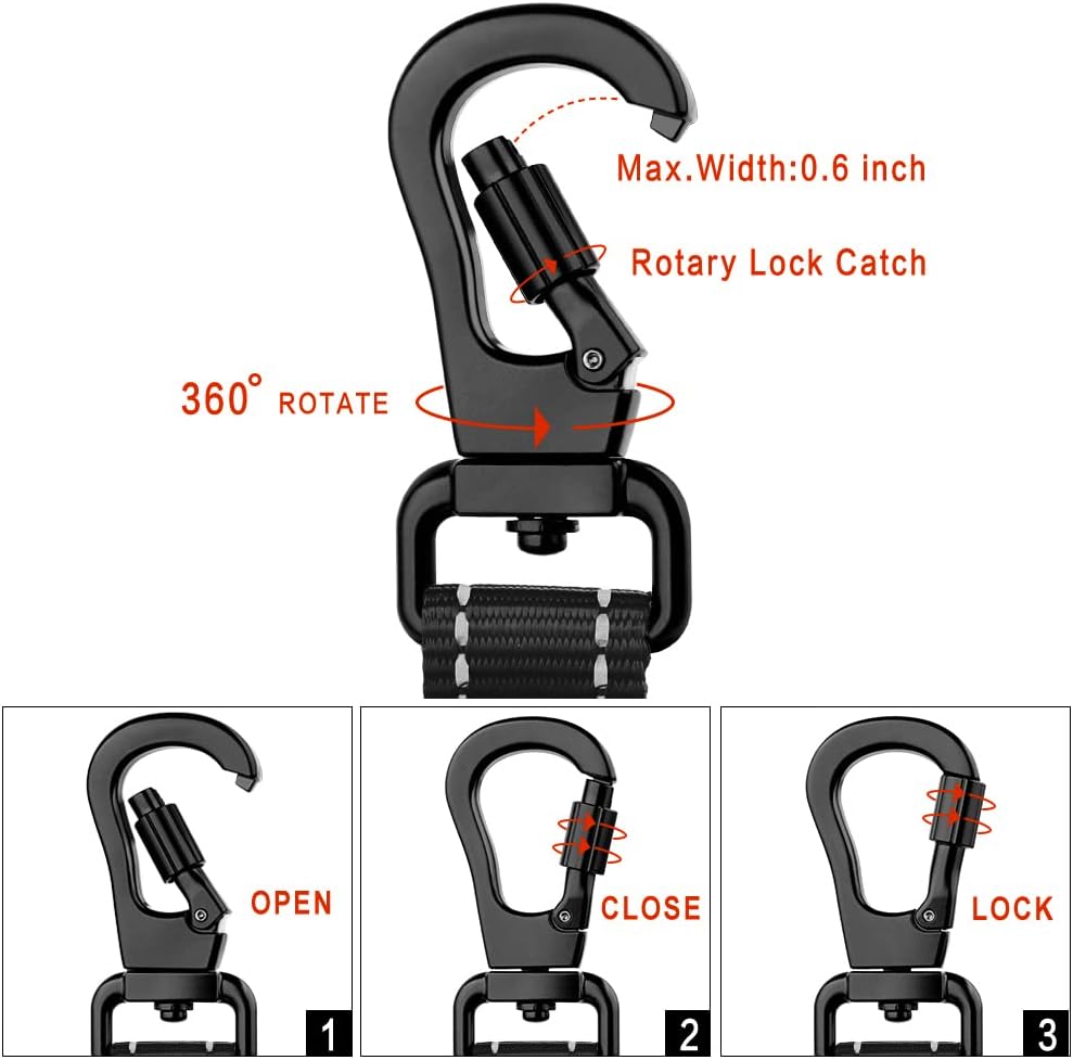 PLUTUS PET 10” Short Dog Leash, Reflective Nylon Padded Handle, Strong Traffic Leash with Carabiner Clip, Perfect for Large or Medium Dogs（10”，Orange