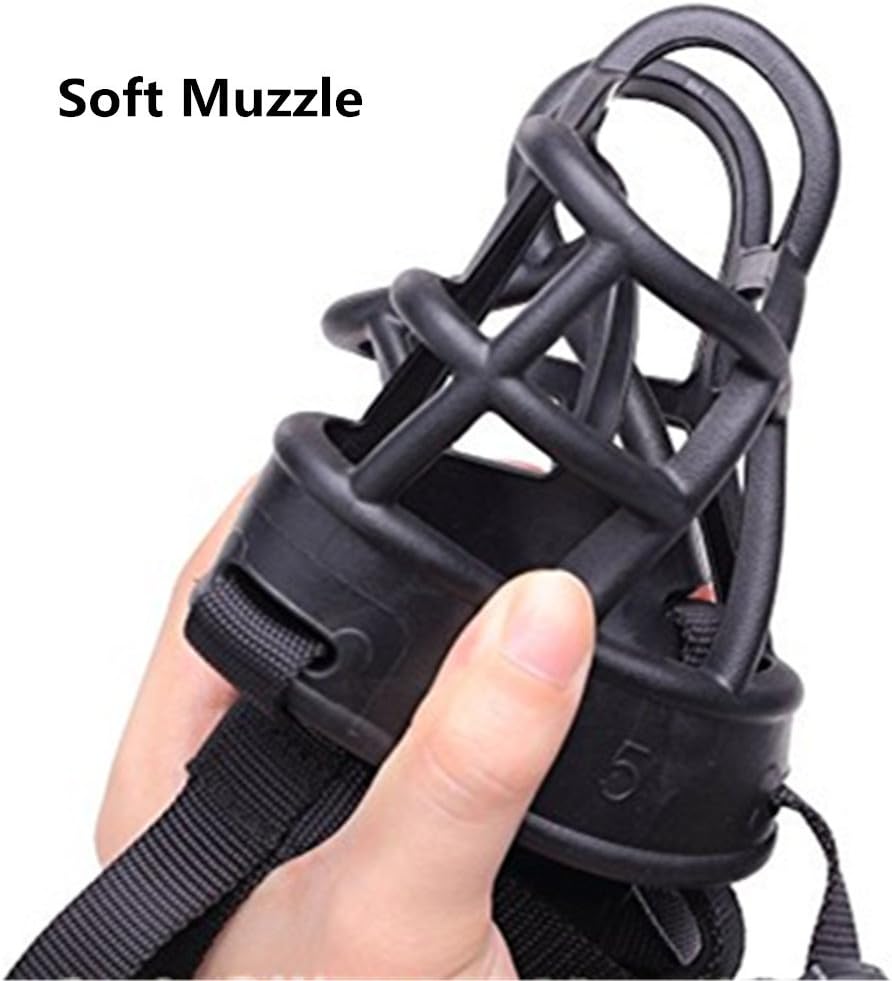 Basket Dog Muzzles-Soft Adjustable Breathable Mask Anti Biting Chewing Barking Training Dog Muzzle for Small Medium Large Dogs (Black 3)