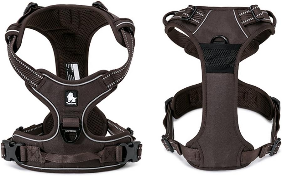 TRUE LOVE Adjustable No-Pull Dog Harness Reflective Pup Vest Harnesses Comfortable Control Brilliant Colors Truelove TLH5651(Brown,XS)