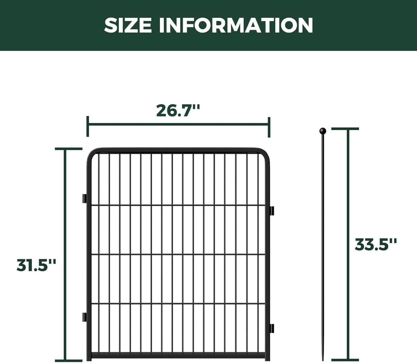 FXW Rollick Unleashed Dog Playpen for Indoor, Yard, RV Camping, 32 inch 4 Panels for Small and Medium Dogs, Black│Patented