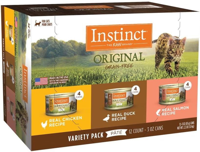 Instinct Original Grain Free Recipe Variety Pack Natural Wet Canned Cat Food by Nature's Variety, 3 Ounce (Pack of 12)
