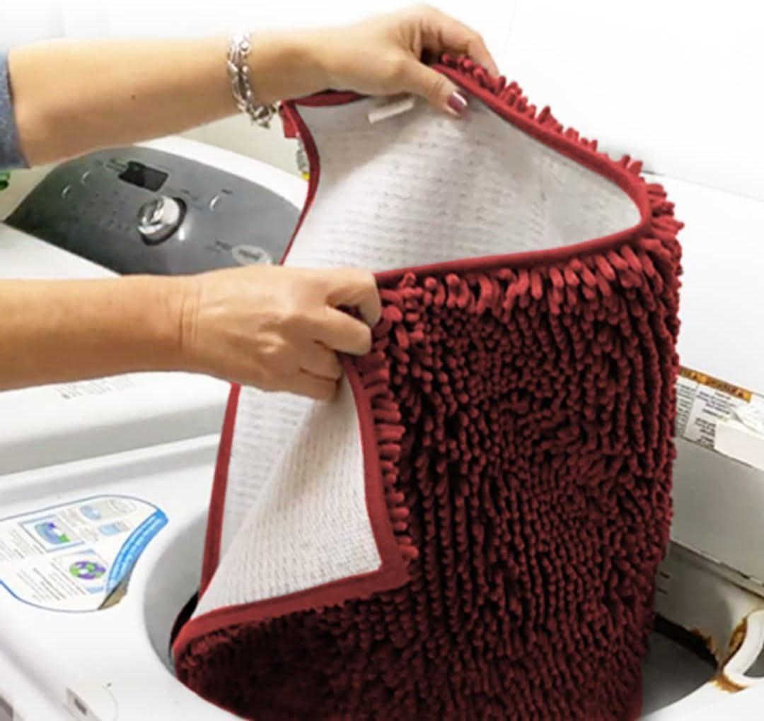 Muddy Mat® Shown on TV – Super Absorbent Door Mat Indoor, Microfiber Quick Dry Chenille Entryway Rug, Non-Slip Front Door Mat, Indoor Mats for Entryway, Machine Washable Pet Rug, Red 36"x60"