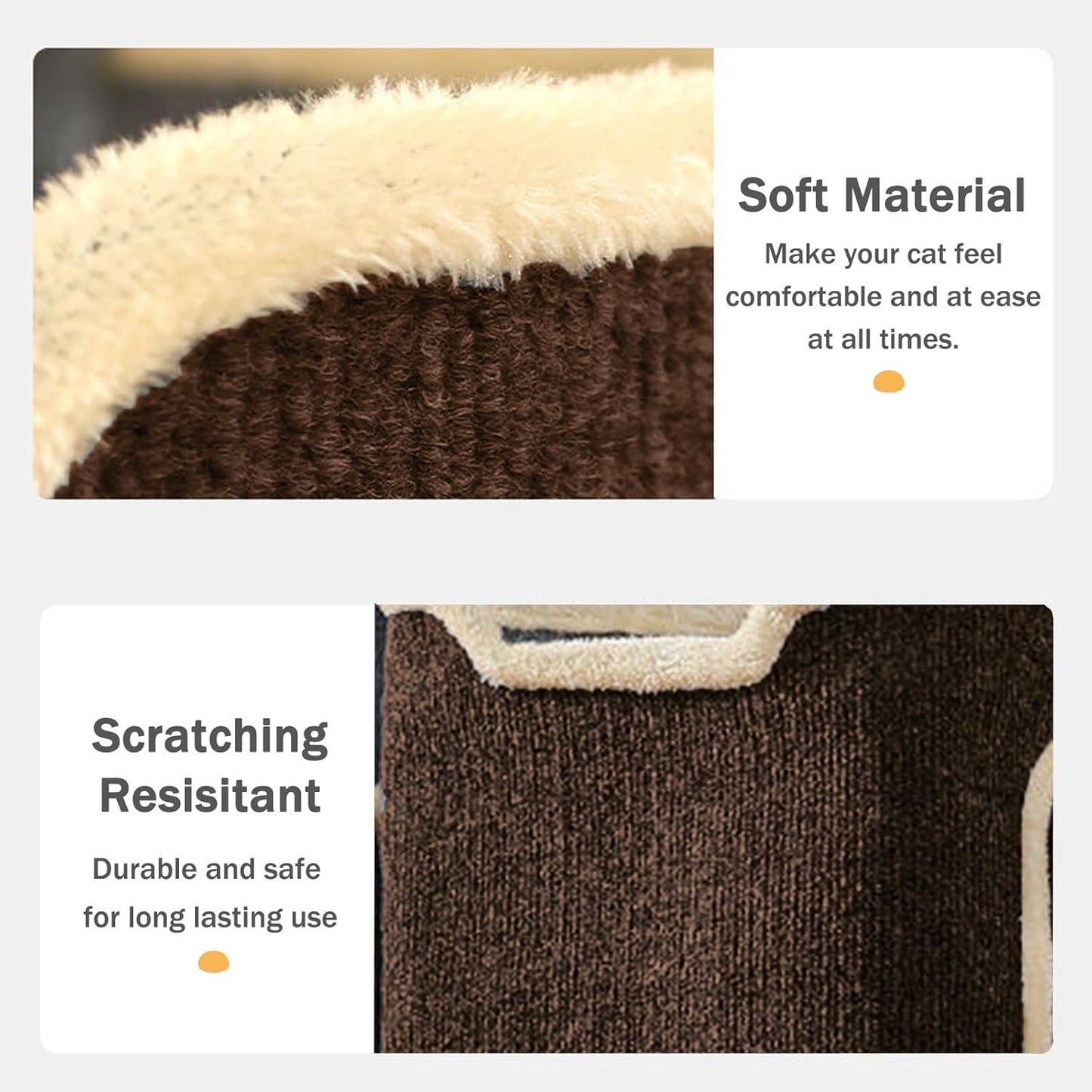 Empet Cat House for Indoor Cats Beds, Multi-Level Cat Condo, Foldable Cat Cave Coffee, 3L