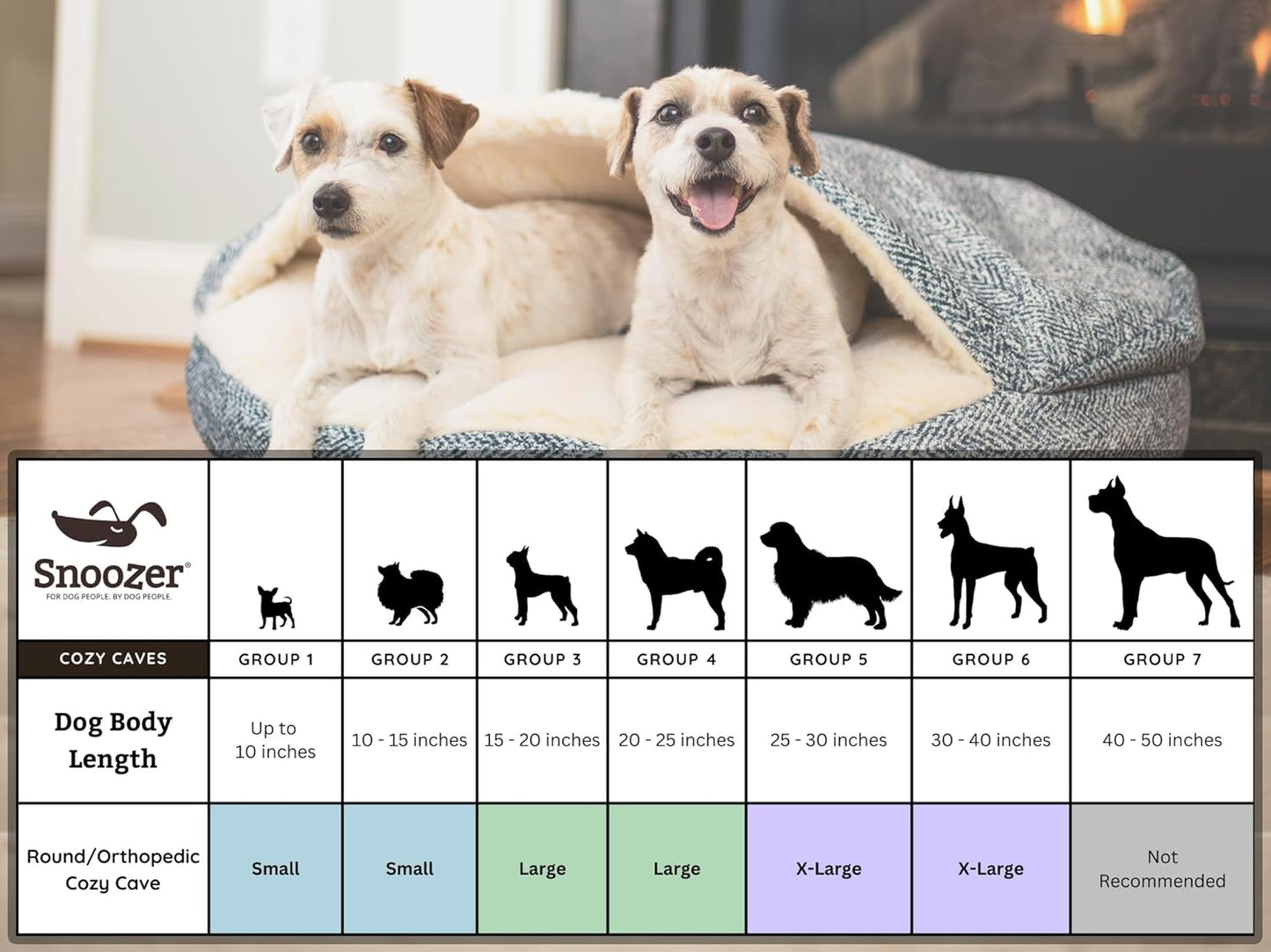 Snoozer Luxury Cozy Cave Dog Bed - Indoor Dog Bed with Cover Cave, Covered Calming Burrow for Medium & Large Sized Pets with Blanket Attached, Enclosed, Washable - XL, Barkely Black Diamond