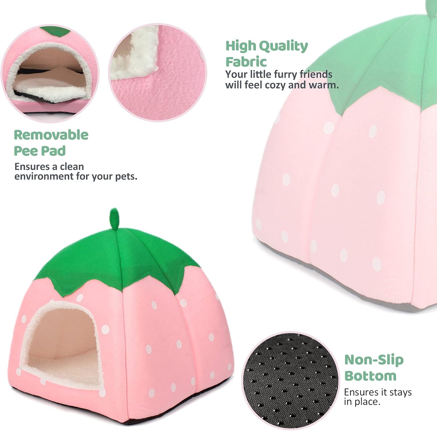 Guinea Pig Hideout Bed Rabbit House Cave Accessories Cozy Hide-Out for Bunny Hedgehog Ferret Chinchilla&Other Small Animals