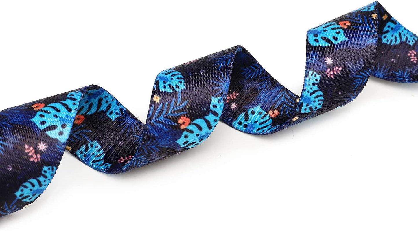 Mercano Adjustable Dog Collar - Special Design Patterns, Soft Nylon Comfortable Durable Pet Collar for Small Medium Large Dogs (S, Monstera)