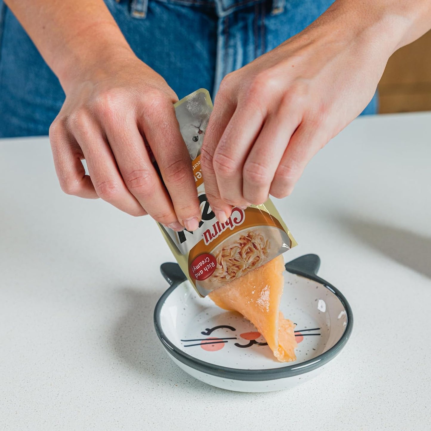 INABA Churu Stew for Cats, Side Dish Pouch with Vitamin E, 1.4 Ounces per Pouch, 12 Pouches, Chicken & Tuna Recipe