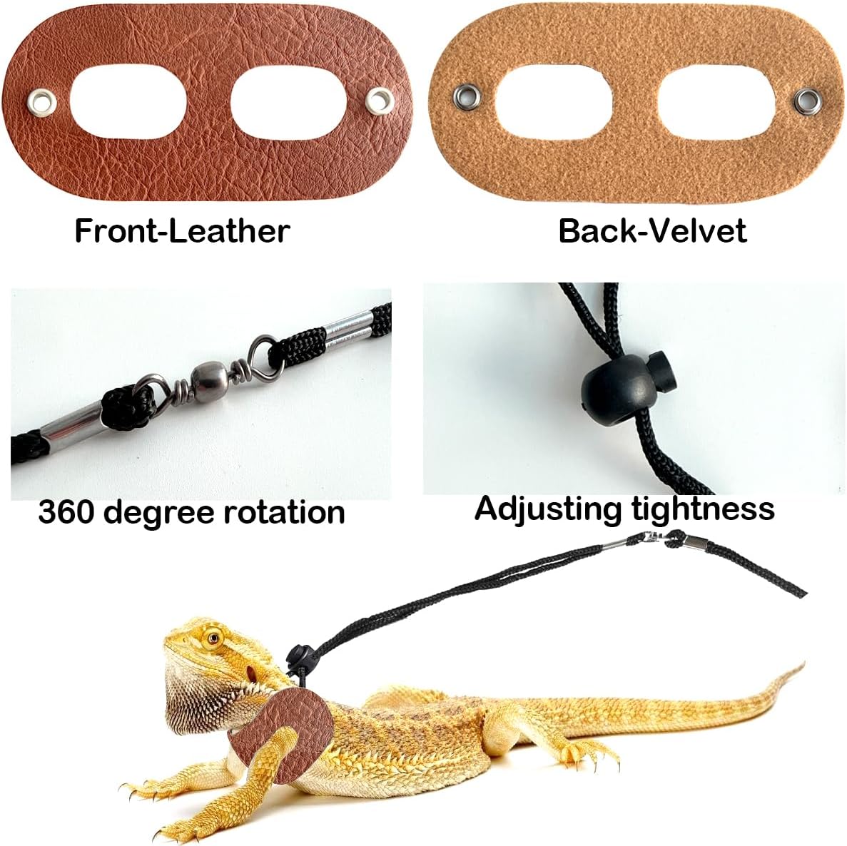 Small Animal Portable Backpack Carrier with Leather Harness and Leash Set,Space Capsule Clear Bubble Window Travel Backpack for Bearded Dragon,Guinea Pig,Rabbit,Airline Approved
