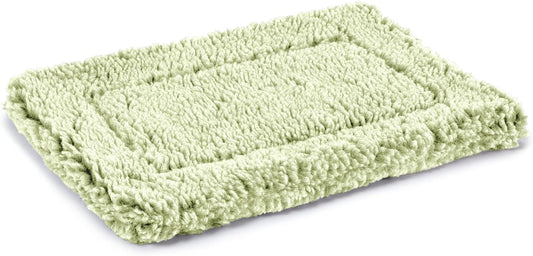 Stoutwool Indestructible Dog Bed - Fluffy Chew Proof Dog Crate Pad - Tough Kennel Pad for Aggressive Chewers - Washable, Ideal for Toy Breeds & Fits 18-Inch Crate - 17"x11", Gleam