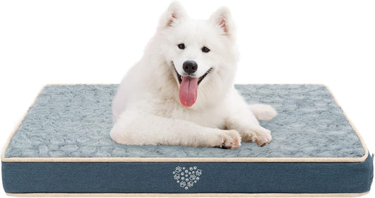 VANKEAN Waterproof Dog Pad Bed Mat Reversible (Warm&Cool), Removable Washable Cover & Waterproof Inner Lining, Pet Mattress for Cats and Dogs, Joint Relief Crate Bed, Navy