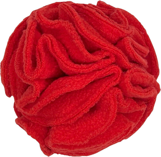 Glory To Dog Puppy and Small Breed Snuffle Interactive Foraging Dog Puzzle Ball Toy Red with Crinkle