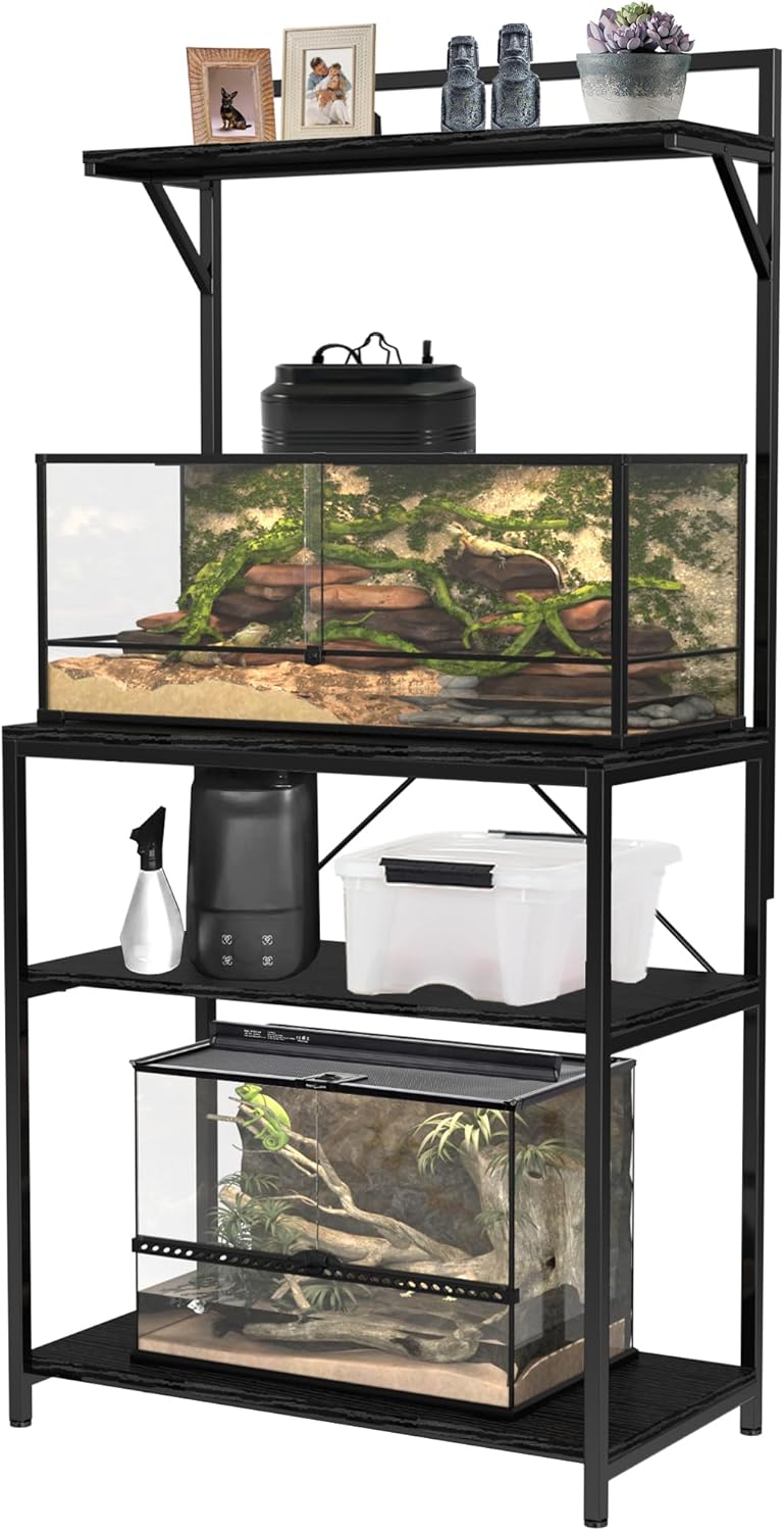 GDLF 20-29 Gallon Fish Tank Stand with Plant Shelf, Aquarium Stand with Storage Shelf for 20 Gallon Long Aquarium 30.7" x 16.53" Tabletop Fits Turtle or Reptile Terrariums