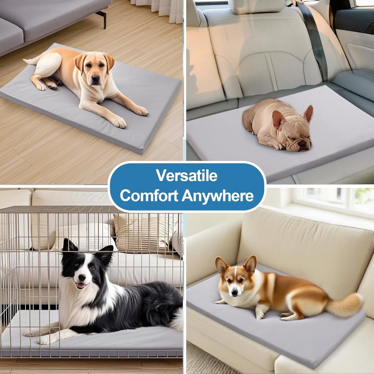 Dog Mat,27"x 42"Dogs Crate Pad,Indoor Non-Slip & Waterproof Dog Mat,Easy Wipe Clean in Seconds，Sleeping for Floor,Car,Sofa,Crate