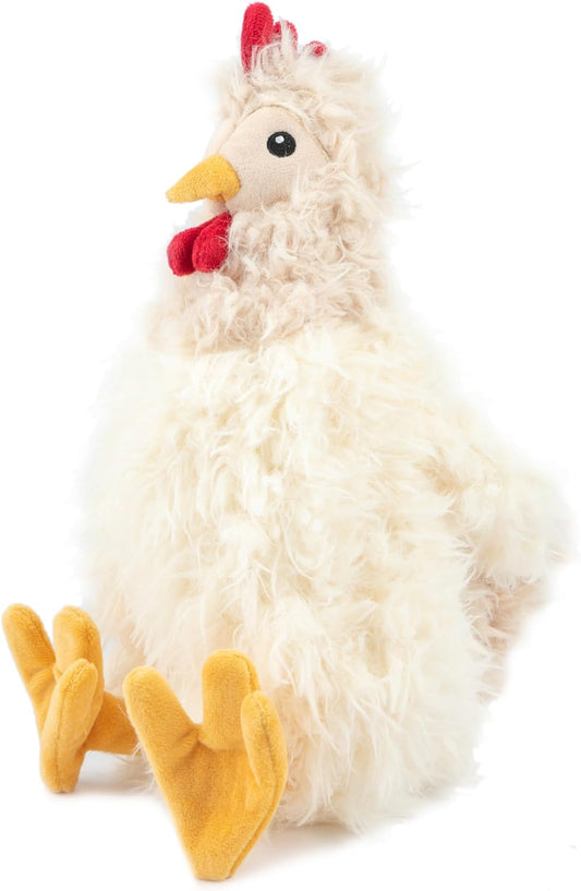 Best Pet Supplies Interactive Squeaky Dog Chew Toy, Ideal Dog Toys for Chewers, Small, Medium & Large Dogs, and Fetch Lovers - Crinkle Chicken (Beige), Large