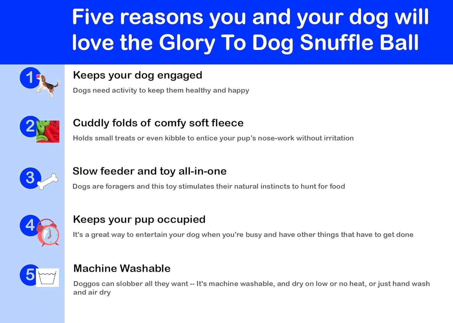 Glory To Dog Puppy and Small Breed Snuffle Interactive Foraging Dog Puzzle Ball Toy Christmas Green and Red