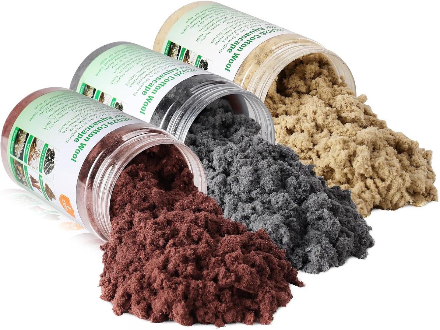 Cotton Wool for Aquascape - Gap Filler Cotton for Rocks & Wood | Aquarium Safe Bonding Material | Secure Adhesive Helper(Gray (Seiryu Stone Color))