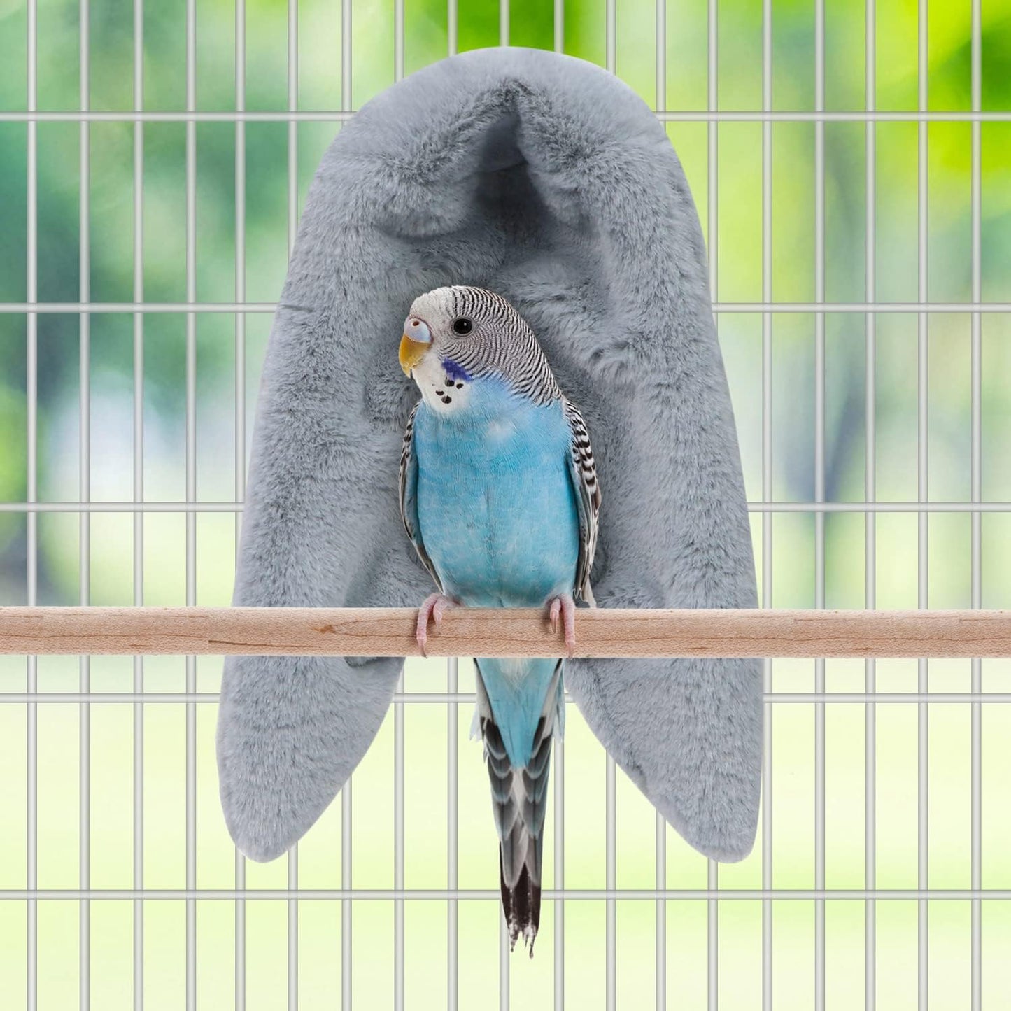 Cozy Bird Blanket Parrot Cage Snuggle Hut Warm Bird Nest House Bed Hanging Hammock for Parakeet Cockatiel Conure African Grey (Medium, Grey)