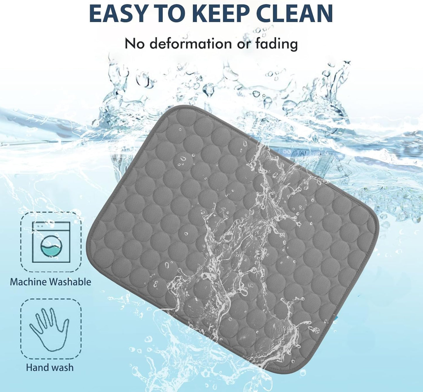 MICROCOSMOS Summer Cooling Mat & Sleeping Pad- Water Absorption Top, Materials Safe, Easy Carry, EZ Clean. Keep Cooling for Pets, Kids and Adults.(Drak Grey, 36" x24")