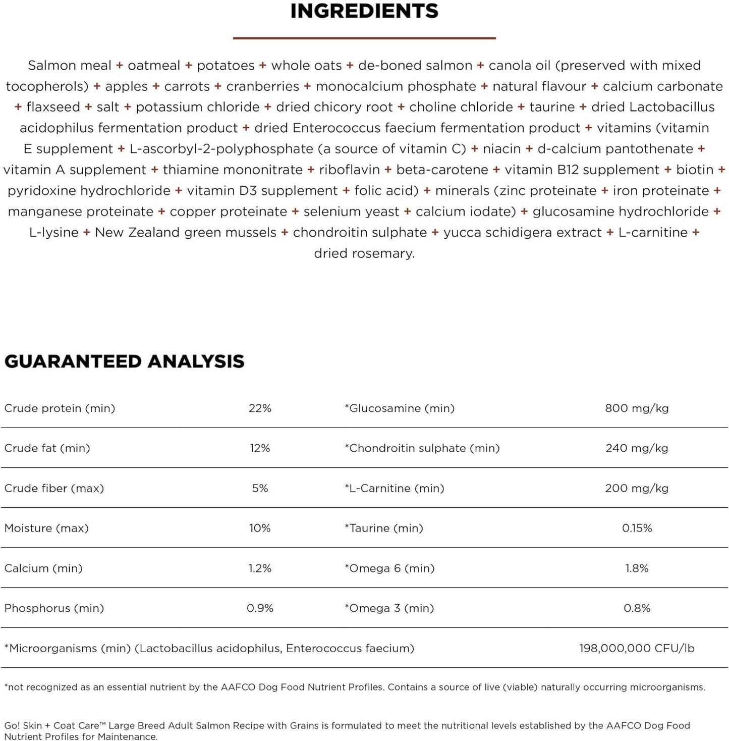 Go! Solutions Skin + Coat Care, Dry Dog Food, Large Breed Adult Salmon Recipe with Grains, 12 lb Bag