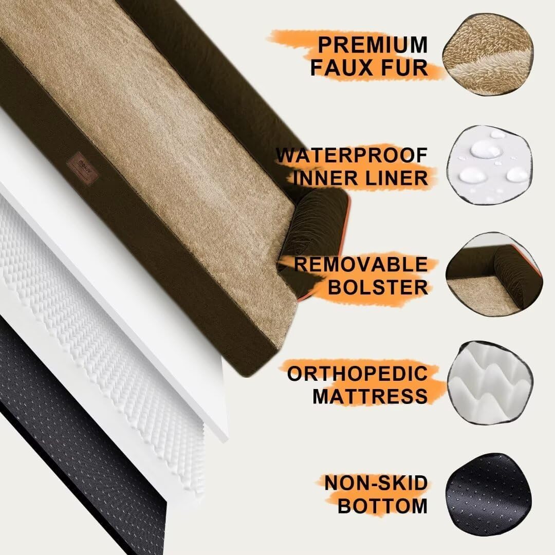 Small Dog Bed and Cat Sofa Waterproof Orthopedic Dog Beds for Small Dogs Cat Bed Comfy Pet Couch Sofa Beds with Washable Removable Cover & Non-Slip Bottom