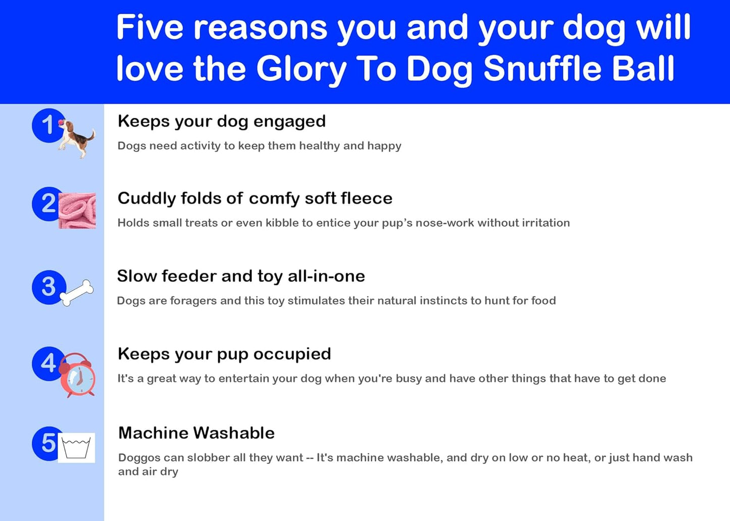 Glory To Dog Puppy and Small Breed Snuffle Interactive Foraging Dog Puzzle Ball Toy Pink Small