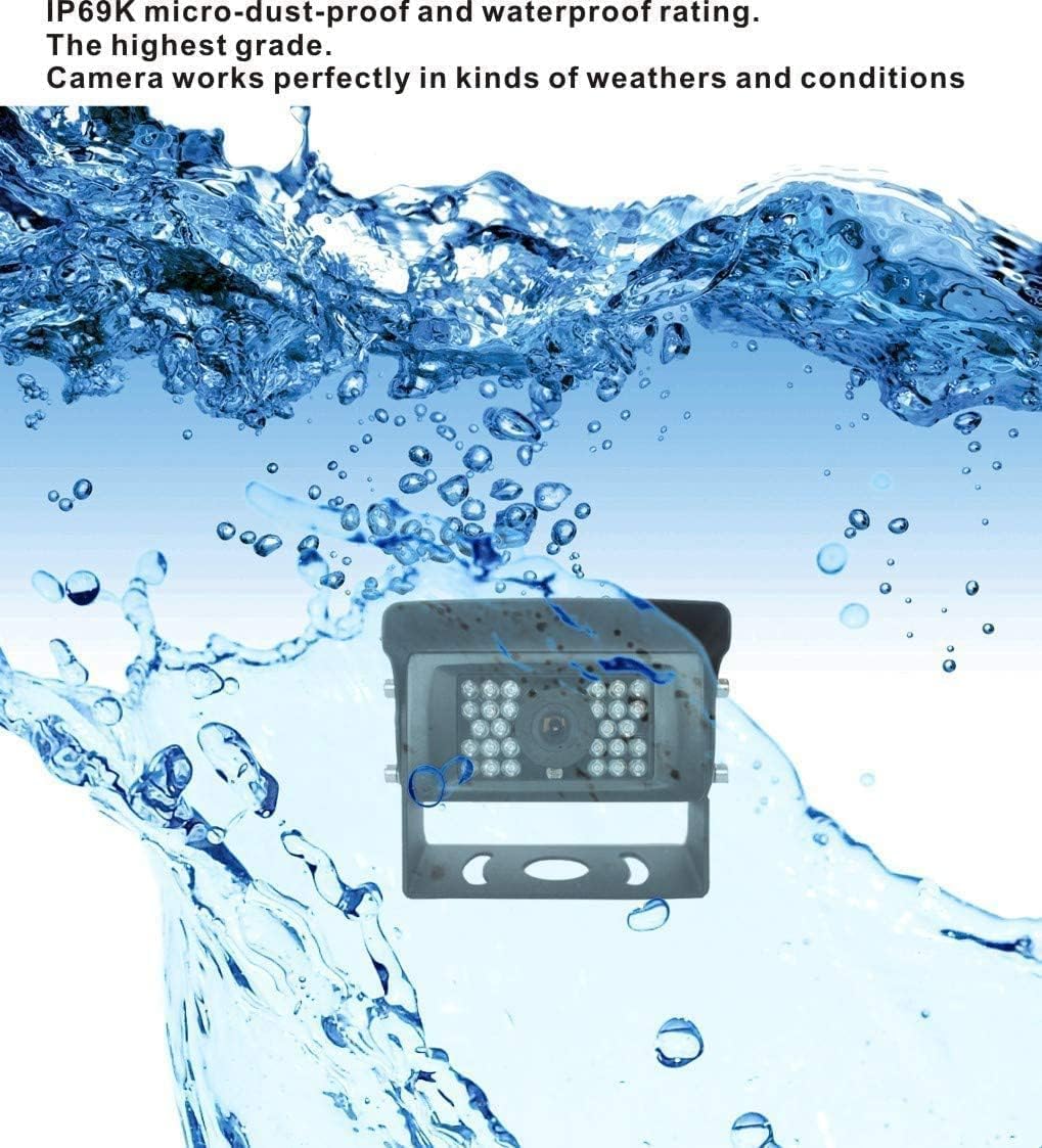 AHD 1080P 7" Wired Reverse Rear View Backup Camera System,Guide line,IP69K Waterproof IR Night Vision Camera, for Tractor/Truck/RV/Excavator/Caravan/Skid Steer/Heavy Equipment