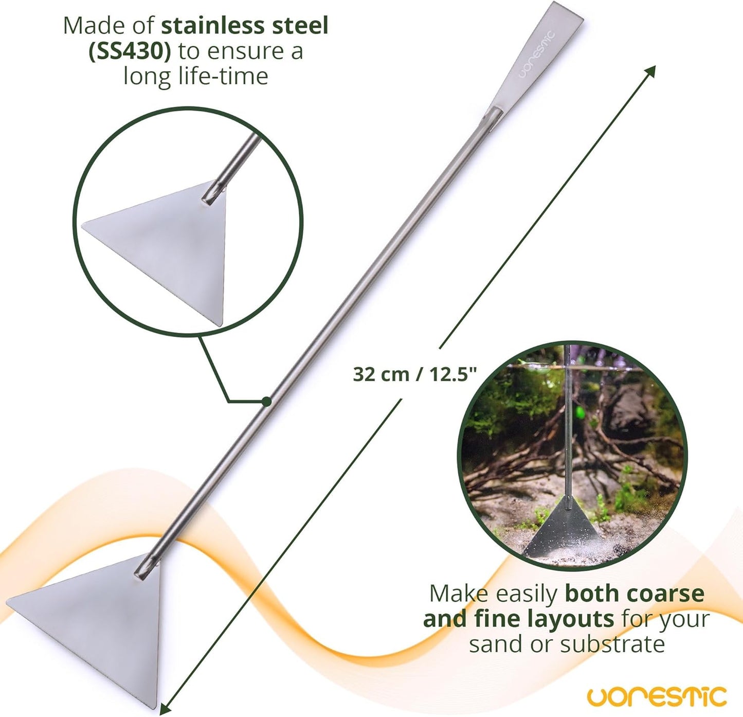 4Pcs Aquascaping Tools, Terrarium Tools, Aquarium Tools Set with Stainless Steel Aquarium Tweezers, Aquarium Scissors and Spatula - Aquascape Tools Set for Trimming, Maintenance