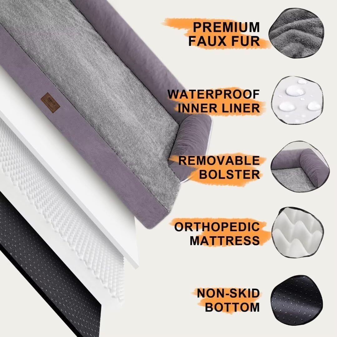 Small Dog Bed Orthopedic Washable Cat Bed Memory Foam Couch Sofa Comfy Pet Beds with Waterproof Removable Cover & Non-Slip Bottom