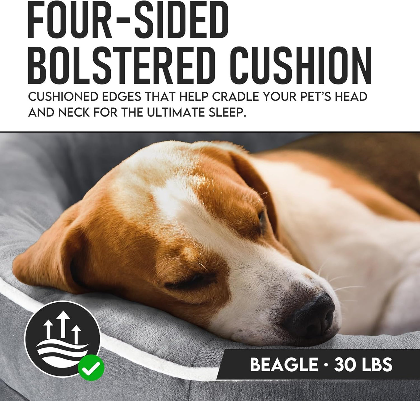 OhGeni Orthopedic Dog Couch Pet Sofa Large Sized Cat Beds with Comfort Foam Support, Soft Comfortable Fabric, Machine Washable Waterproof Removable Cover, 35-Inch (Gray)