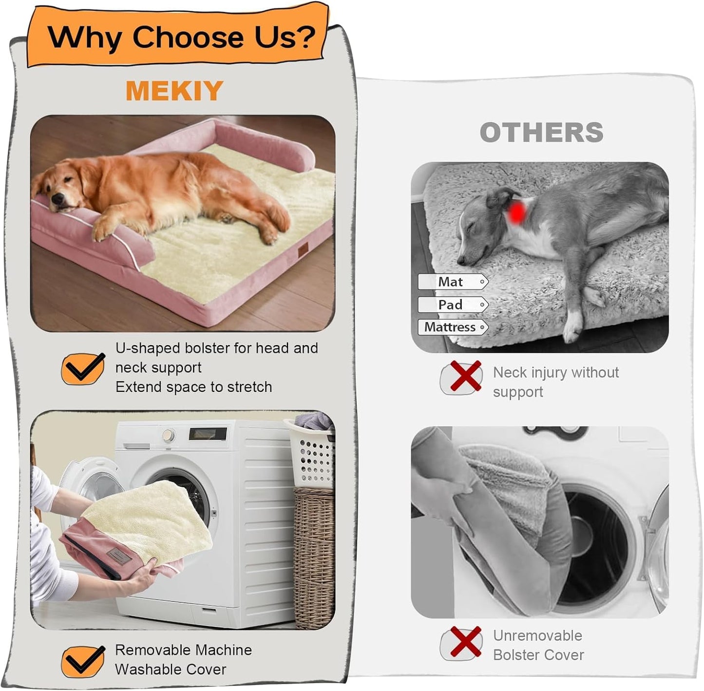 Small Dog Bed Orthopedic Washable Cat Bed Memory Foam Couch Sofa Comfy Pet Beds with Waterproof Removable Cover & Non-Slip Bottom