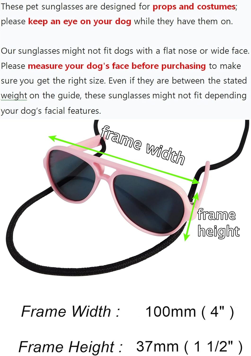 G029 Dog Cat Pet Aviator Sunglasses Glasses for Small Breeds up to 15lbs (Pink)