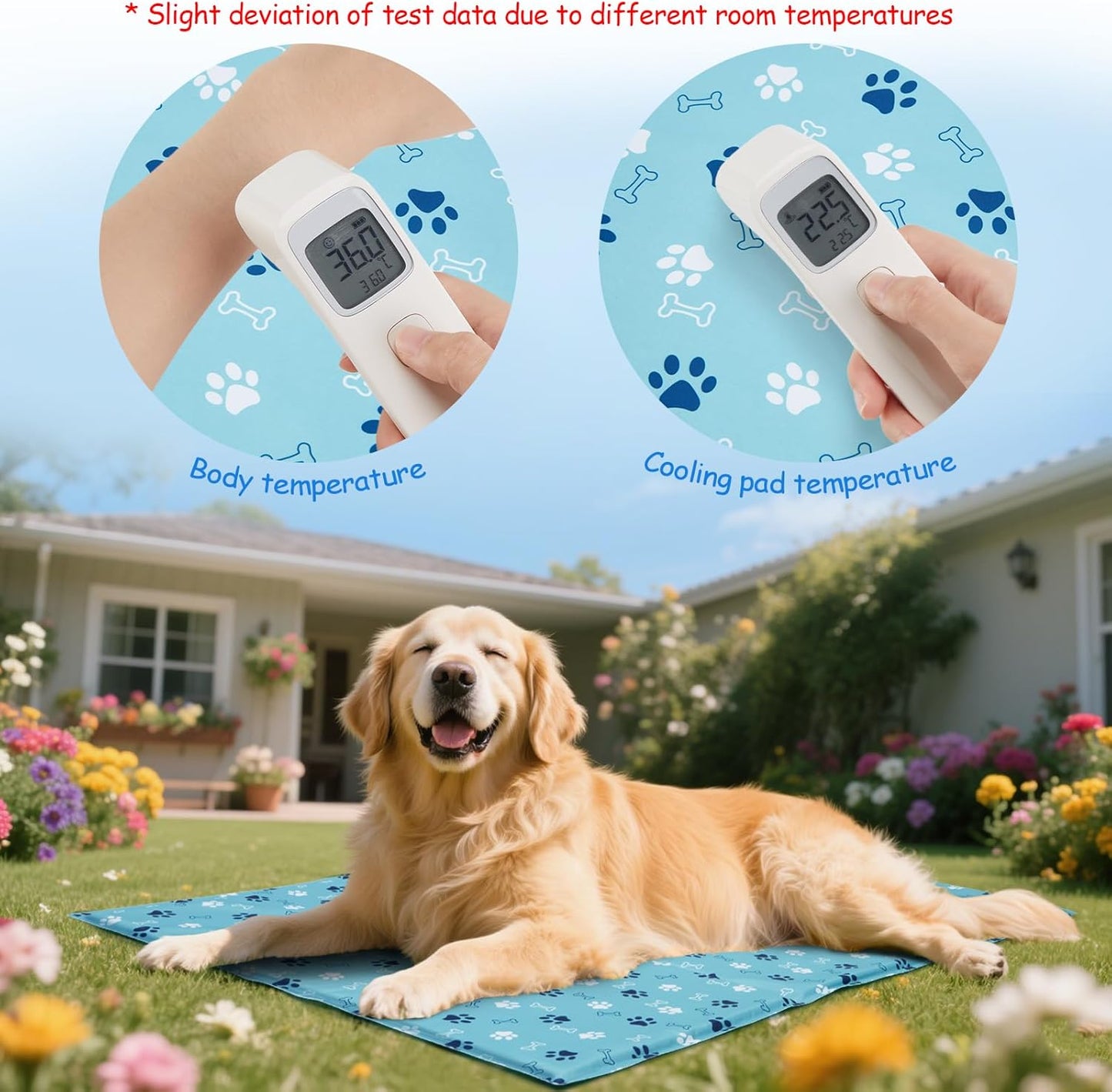 Ownpets Dog Cooling Mat, X-Large 43 x 27 Inch Thick and Waterproof Cooling Pad for Summer, Water-Filled Pet Mat for Large Dogs, Leakproof Design for Crate, Bed, Sofa, Floor and Car Seat