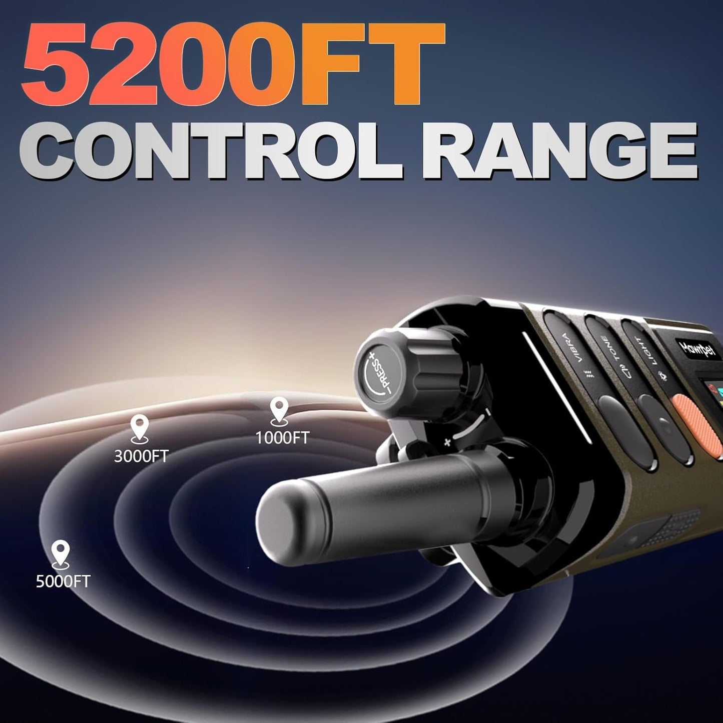 Dog Training Collar with Remote-5200FT, Dog Shock Collar with IPX7 Waterproof, Shock, Vibration, Beep, E-Collar for Dogs Training, Rechargeable, Suitable for All Breeds of 15-120lbs