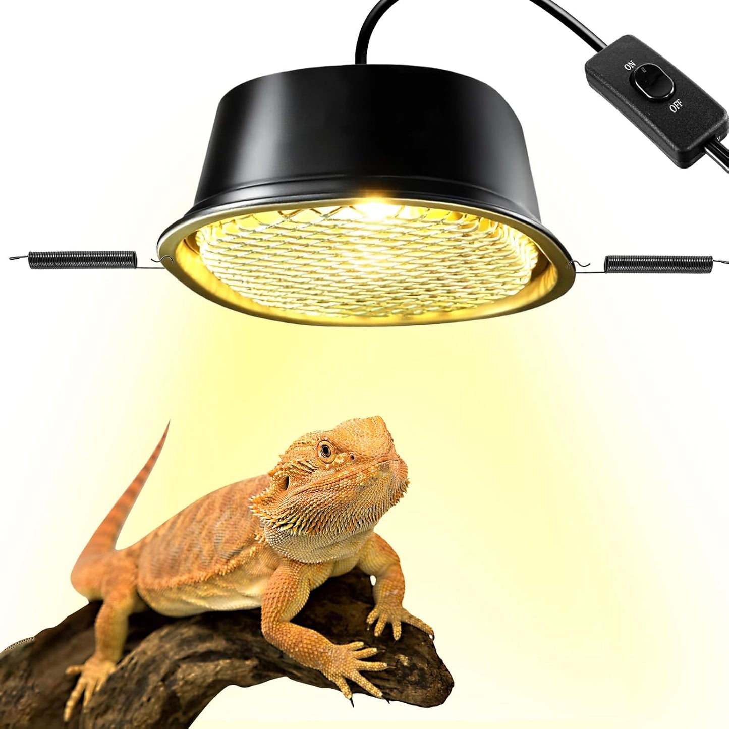 G9 Reptile Heat Lamp Combo Kit- 50W UVA Basking Bulb & Low Profile Tank Hood for Bearded Dragons Turtles Lizards Leopard Geckos | Terrarium Heating Lamp with Safety Mesh & Warm White Bulb