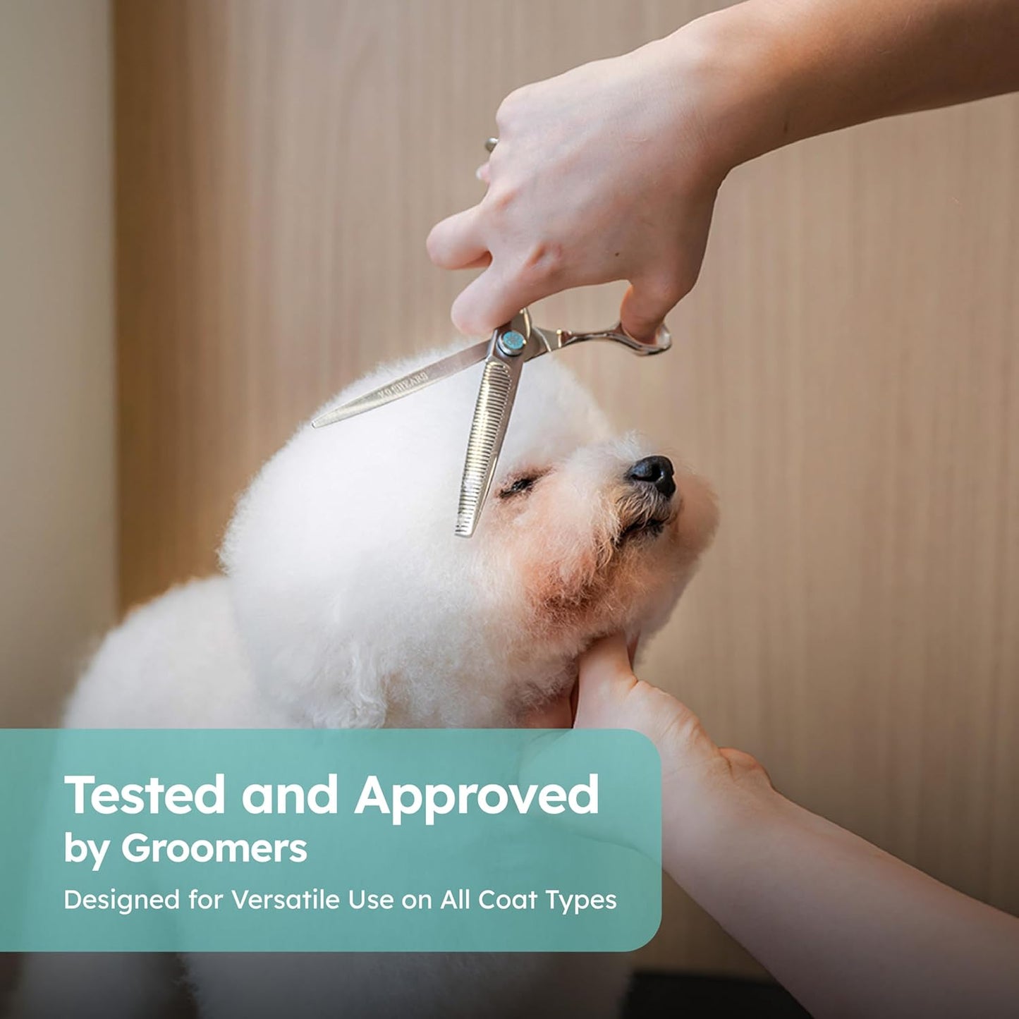 8” Dog Grooming Scissors – VG10 Japanese Steel Professional Pet Thinning Shears for Cats & Dogs | Clean Cut & Precise Trimming | Lightweight, Ergonomic, Handcrafted | Thinning Rate 50% | K9 Shears