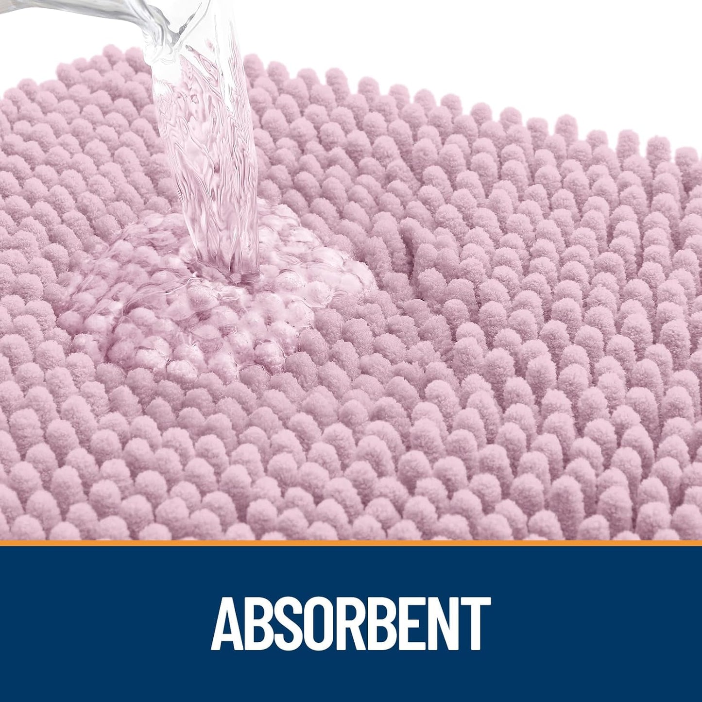 OLANLY Dog Door Mat for Muddy Paws 59x32, Absorbs Moisture and Dirt, Absorbent Non-Slip Washable Doormat, Quick Dry Chenille Mud Mat for Dogs, Entry Indoor Entryway Carpet for Inside Floor, Dusty Rose