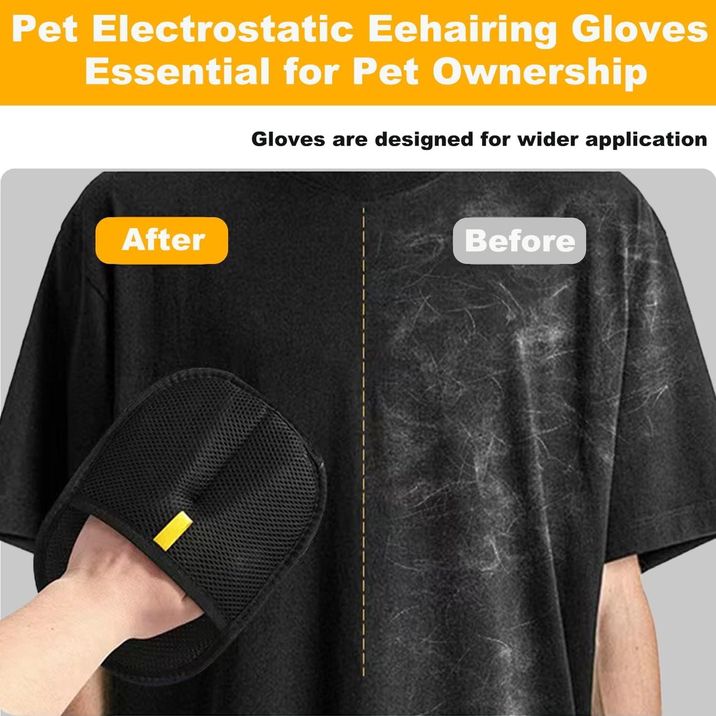 2 Pack Pet Hair Removal Gloves for Cats & Dogs,2025 Electrostatic Pet Hair Removal Gloves for Bedding,Reusable & Washable Efficient Grooming Gloves for Clothing,Furniture,Carpet,Car Seat,Pet Grooming