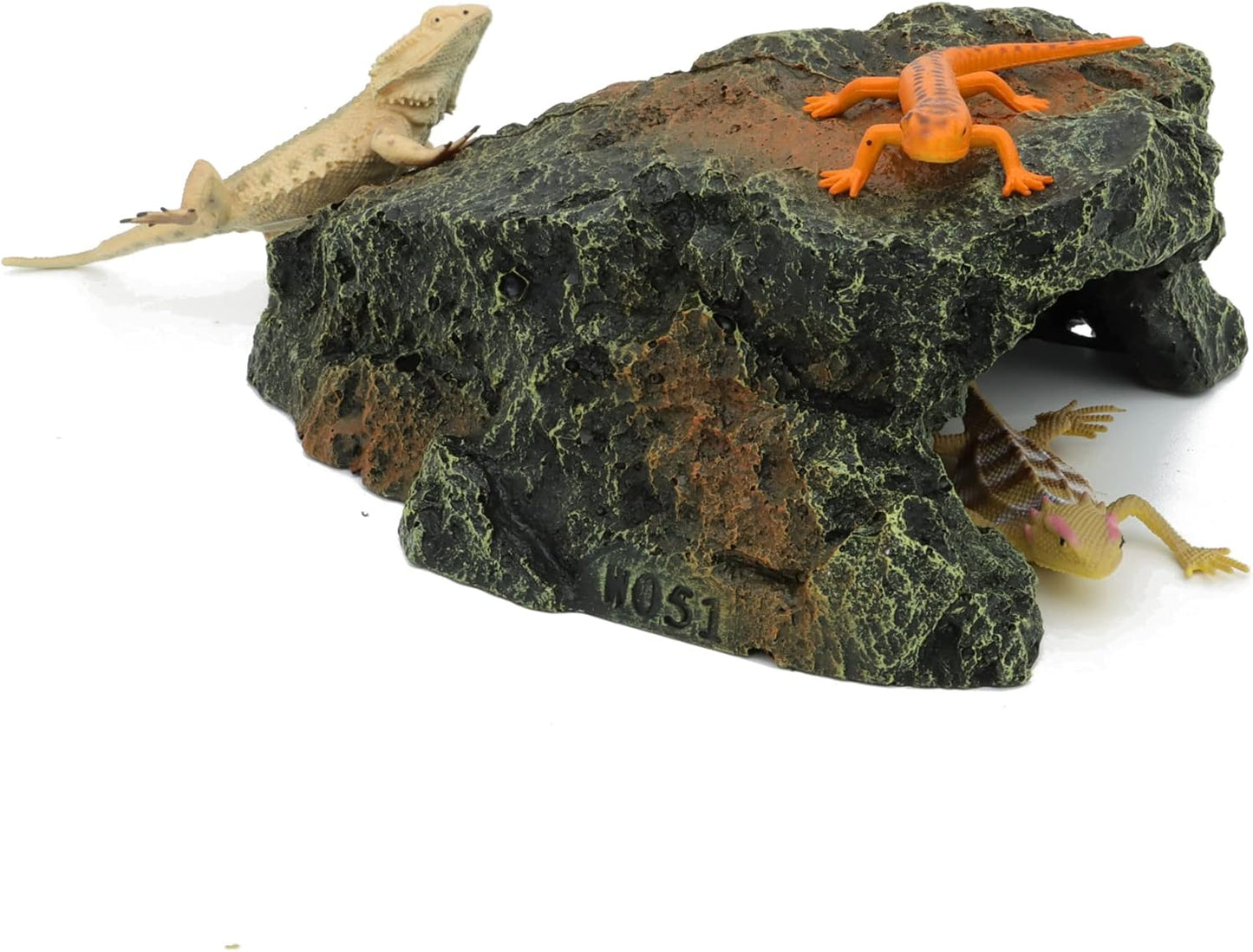 JIHAQUA Reptile Rock Hide Cave, Aquarium Habitat Decor Rock Tortoise Hideout for Lizards, Turtles, Reptiles, Amphibians, Fish