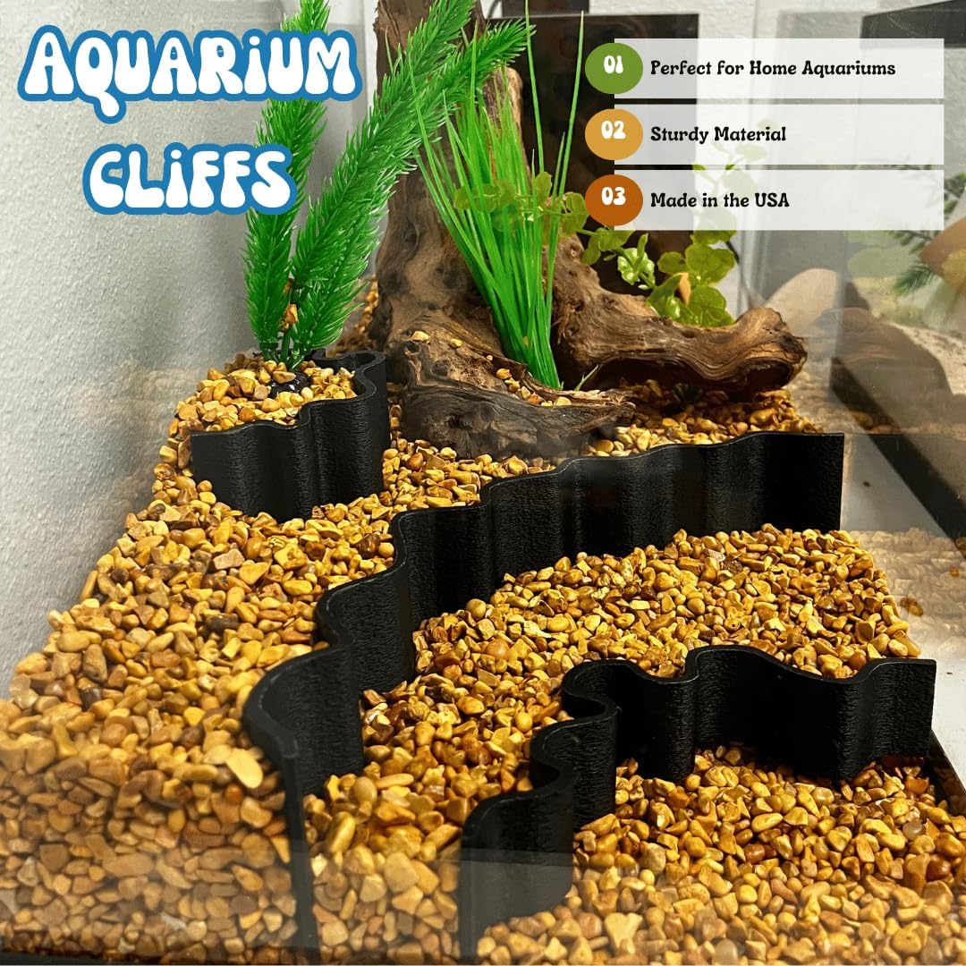 REEFSHAPE Aquarium or Terrarium Substrate Cliffs Combo Pack | Separate Substrate Layers in Aquariums or Terrariums to Create Cliffs & Depth | Made in USA (Cliff Combo, Black)