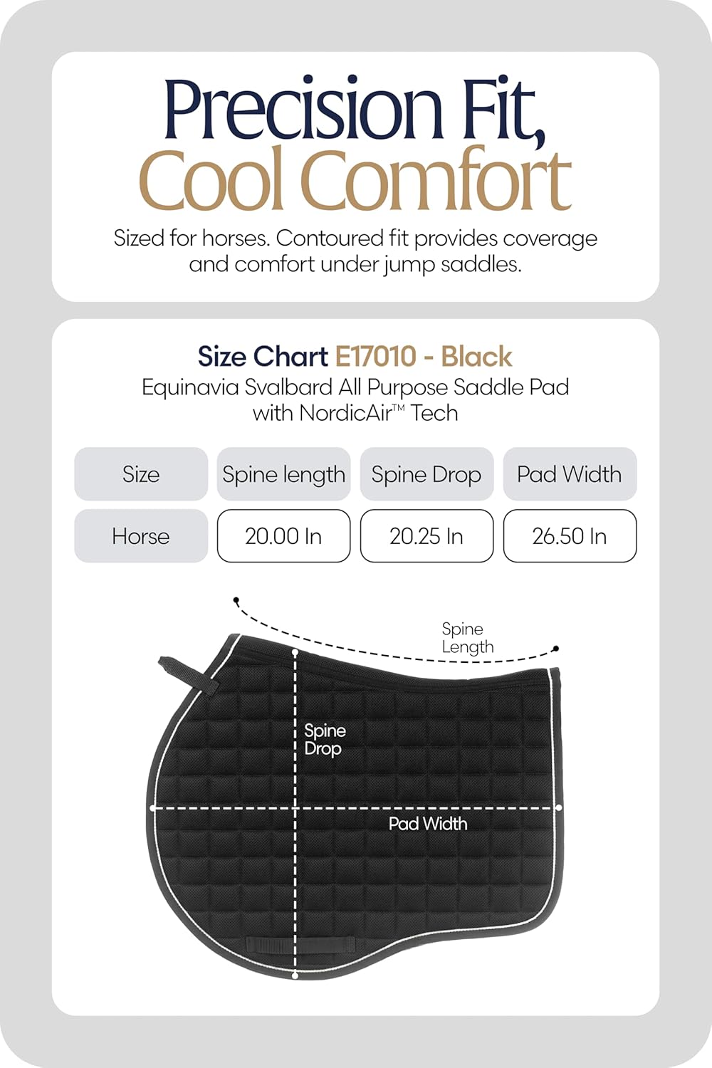 Equinavia Svalbard NordicAir™ Tech All Purpose Saddle Pad | Breathable Micromesh | Contoured Shape