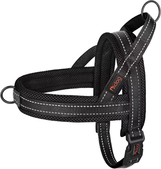 Didog No Pull Dog Harness with Soft Mesh Padded,Reflective & Quick Fit Light Weight Dog Strap Vest Harness,Easy for Walking Training (S:Chest 18-22", Mesh-Black)