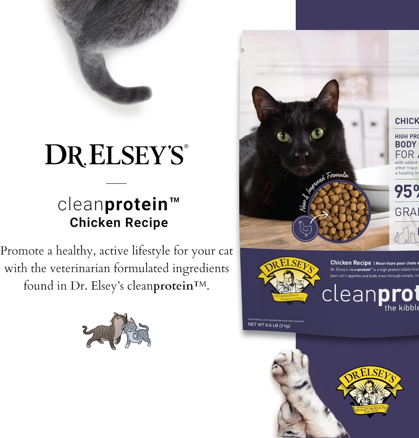 Dr. Elsey's cleanprotein Chicken Cat Kibble 6.6 lb. Bag
