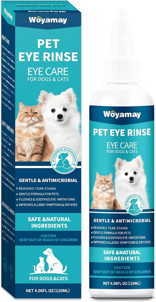 Eye Drops for Dogs and Cats-Pet Eye Drops for Dogs, Remove Tear Stains - Improves Allergy Symptoms & Dry Eyes-Safe for All Animals