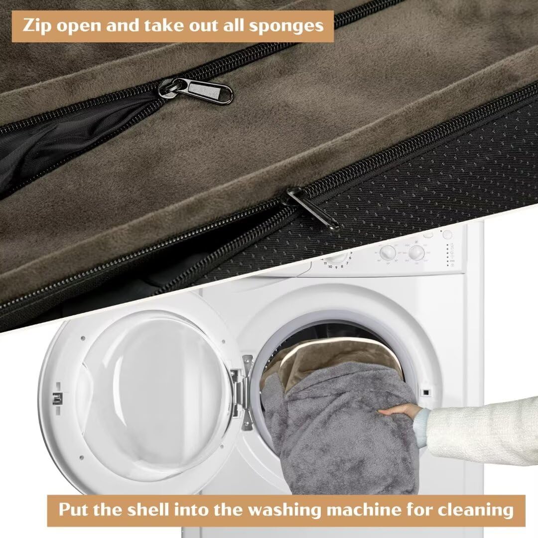 Comfort Expression Orthopedic Dog Beds for Extra Large Dogs, Memory Foam Dog Beds Jumbo Breed, Waterproof Dogs Beds with Bolster & Removable Cover(Olive Green)