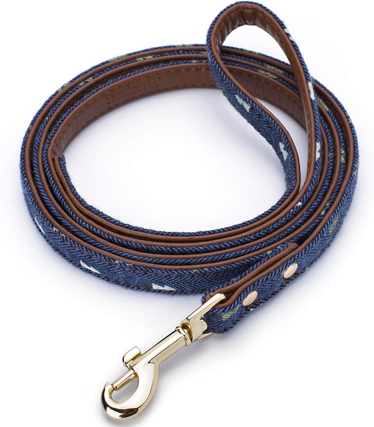 Puppy Leash for Small Dogs Cute Leather Navy Leashes (Leash-Navy)