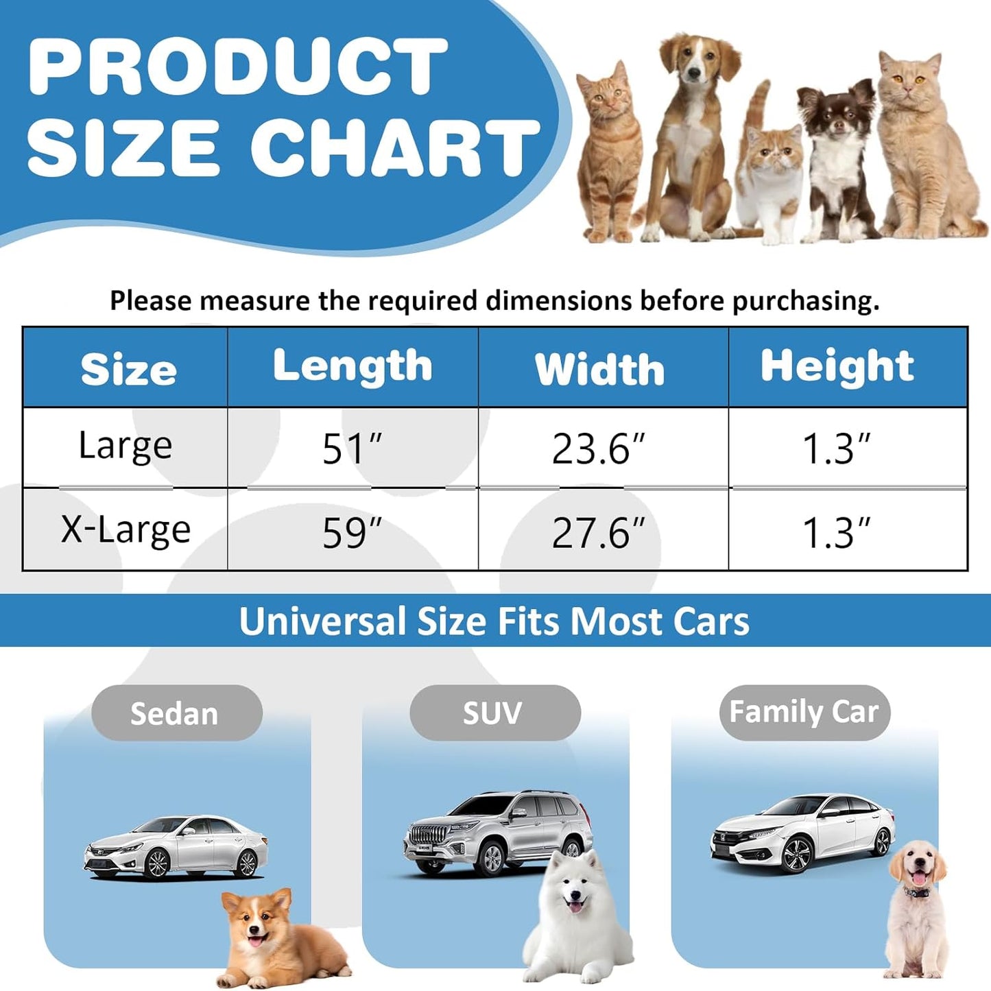 VClife Dog Bed Mat for Car, Anti Slip Pet Bed Travel Pad Comfortable Furry Dog Car Seat Cover for Backseat Extender, Washable Pet Cushion Bed Mat for Indoors & Outdoors (Brown, 51"×23.6")
