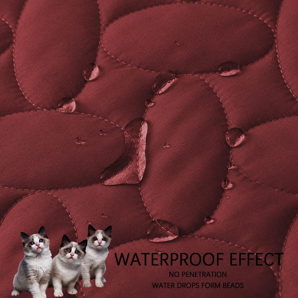 Ameritex Pet Bed Cover Dog Bed Blanket for Sofa and Furniture Waterproof New Pattern Design (52x82 Inch, Burgundy)