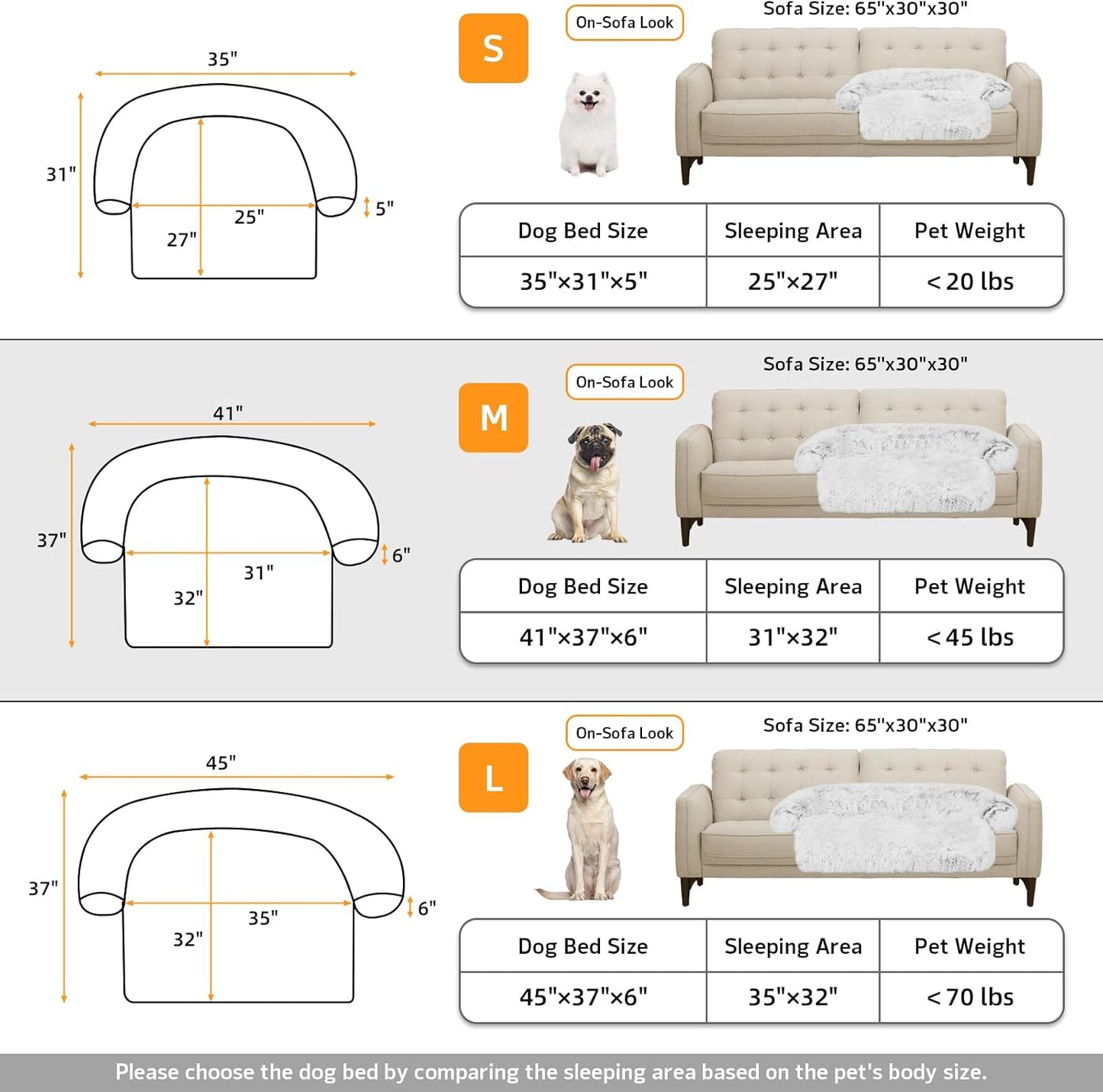 Calming Dog Bed Fluffy Plush Dog Mat for Furniture Protector with Removable Washable Cover for Large Medium Small Dogs and Cats (Medium, Light Grey)